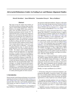 Adversarial Robustness Limits via Scaling-Law and Human-Alignment
  Studies