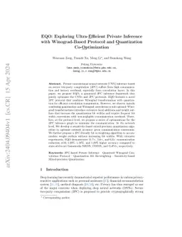 EQO: Exploring Ultra-Efficient Private Inference with Winograd-Based
  Protocol and Quantization Co-Optimization
