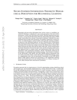 Neuro-Inspired Information-Theoretic Hierarchical Perception for
  Multimodal Learning