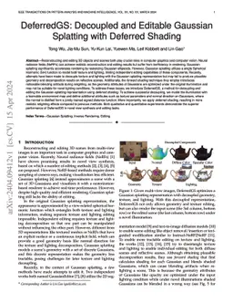 DeferredGS: Decoupled and Editable Gaussian Splatting with Deferred
  Shading
