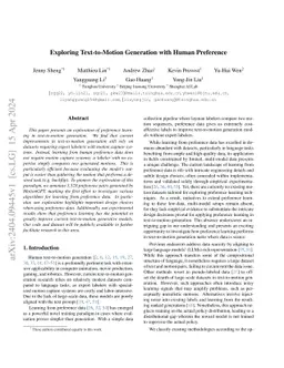 Exploring Text-to-Motion Generation with Human Preference