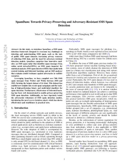 SpamDam: Towards Privacy-Preserving and Adversary-Resistant SMS Spam
  Detection