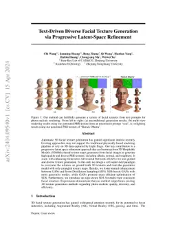 Text-Driven Diverse Facial Texture Generation via Progressive
  Latent-Space Refinement