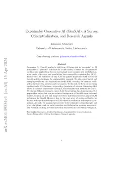 Explainable Generative AI (GenXAI): A Survey, Conceptualization, and
  Research Agenda