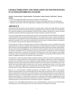 Characterization and Mitigation of Insufficiencies in Automated Driving
  Systems