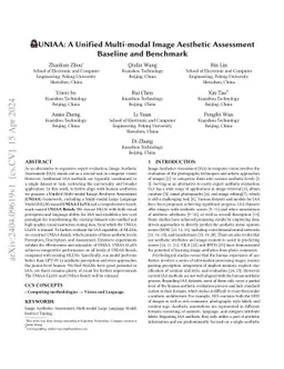 UNIAA: A Unified Multi-modal Image Aesthetic Assessment Baseline and
  Benchmark