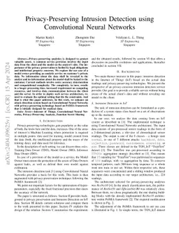 Privacy-Preserving Intrusion Detection using Convolutional Neural
  Networks