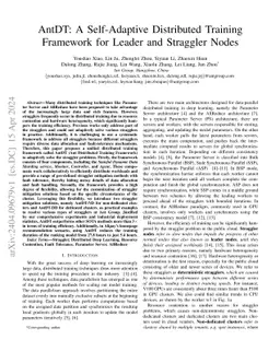 AntDT: A Self-Adaptive Distributed Training Framework for Leader and
  Straggler Nodes