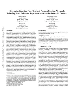 Scenario-Adaptive Fine-Grained Personalization Network: Tailoring User
  Behavior Representation to the Scenario Context
