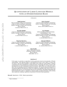 Quantization of Large Language Models with an Overdetermined Basis