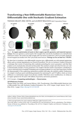 Transforming a Non-Differentiable Rasterizer into a Differentiable One
  with Stochastic Gradient Estimation
