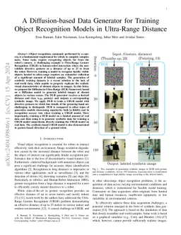 A Diffusion-based Data Generator for Training Object Recognition Models
  in Ultra-Range Distance
