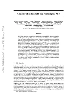 Anatomy of Industrial Scale Multilingual ASR