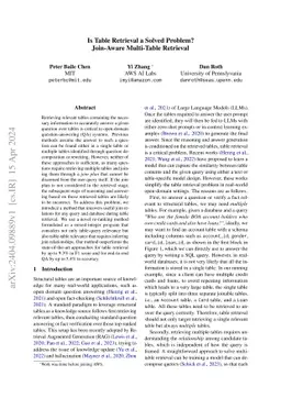 Is Table Retrieval a Solved Problem? Exploring Join-Aware Multi-Table Retrieval