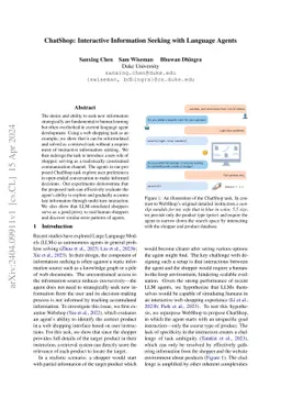 ChatShop: Interactive Information Seeking with Language Agents