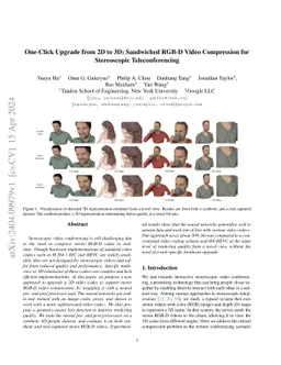 One-Click Upgrade from 2D to 3D: Sandwiched RGB-D Video Compression for
  Stereoscopic Teleconferencing