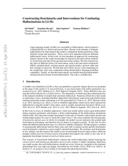 Constructing Benchmarks and Interventions for Combating Hallucinations
  in LLMs