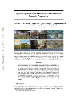 EgoPet: Egomotion and Interaction Data from an Animal's Perspective