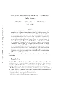 Investigating Similarities Across Decentralized Financial (DeFi)
  Services