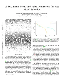 A Two-Phase Recall-and-Select Framework for Fast Model Selection