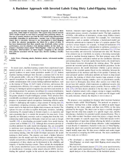 A Backdoor Approach with Inverted Labels Using Dirty Label-Flipping
  Attacks