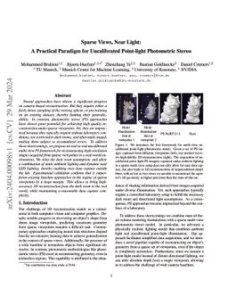 Sparse Views, Near Light: A Practical Paradigm for Uncalibrated
  Point-light Photometric Stereo