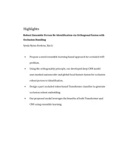 Robust Ensemble Person Re-Identification via Orthogonal Fusion with
  Occlusion Handling
