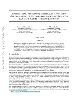 Experiências, Resultados e Reflexões a partir do Gerenciamento de
  experimentos no Mundo Real com FANETs e VANTs -- Versão Estendida