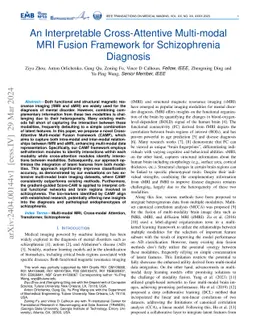 An Interpretable Cross-Attentive Multi-modal MRI Fusion Framework for
  Schizophrenia Diagnosis
