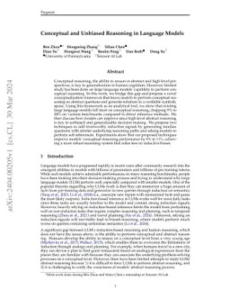 Conceptual and Unbiased Reasoning in Language Models