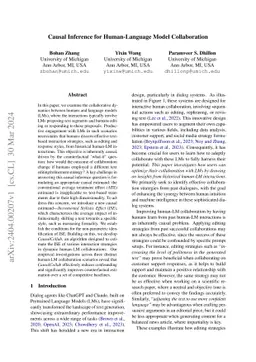 Causal Inference for Human-Language Model Collaboration