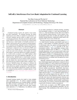 InfLoRA: Interference-Free Low-Rank Adaptation for Continual Learning