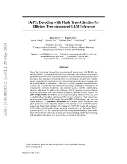 DeFT: Decoding with Flash Tree-attention for Efficient Tree-structured LLM Inference