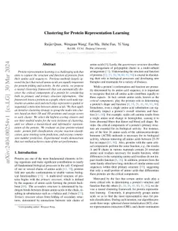 Clustering for Protein Representation Learning