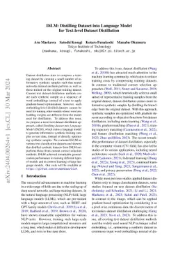 DiLM: Distilling Dataset into Language Model for Text-level Dataset
  Distillation