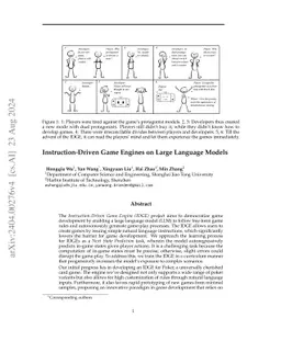 Instruction-Driven Game Engines on Large Language Models
