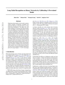 Long-Tailed Recognition on Binary Networks by Calibrating A Pre-trained
  Model