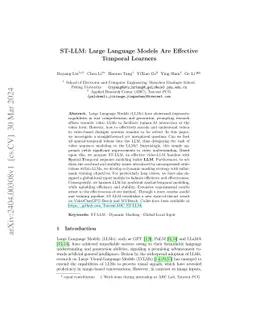 ST-LLM: Large Language Models Are Effective Temporal Learners