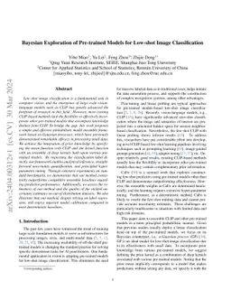 Bayesian Exploration of Pre-trained Models for Low-shot Image
  Classification