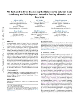 On Task and in Sync: Examining the Relationship between Gaze Synchrony
  and Self-Reported Attention During Video Lecture Learning