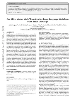 Can LLMs Master Math? Investigating Large Language Models on Math Stack
  Exchange