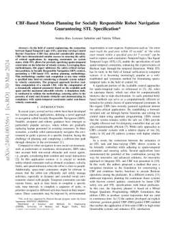 CBF-Based Motion Planning for Socially Responsible Robot Navigation
  Guaranteeing STL Specification