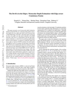 The Devil is in the Edges: Monocular Depth Estimation with Edge-aware
  Consistency Fusion