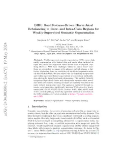 DHR: Dual Features-Driven Hierarchical Rebalancing in Inter- and
  Intra-Class Regions for Weakly-Supervised Semantic Segmentation