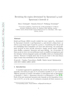 Revisiting the region determined by Spearman's $ρ$ and Spearman's
  footrule $φ$