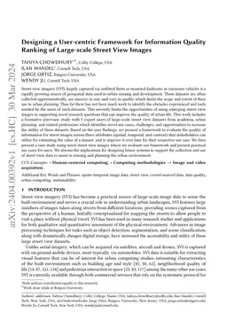 Designing a User-centric Framework for Information Quality Ranking of
  Large-scale Street View Images