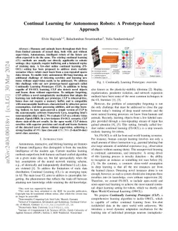 Continual Learning for Autonomous Robots: A Prototype-based Approach