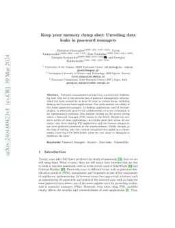 Keep your memory dump shut: Unveiling data leaks in password managers