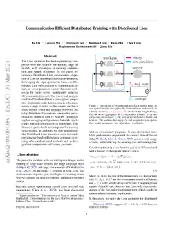 Communication Efficient Distributed Training with Distributed Lion