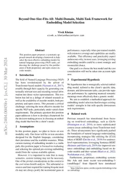 Beyond One-Size-Fits-All: Multi-Domain, Multi-Task Framework for
  Embedding Model Selection